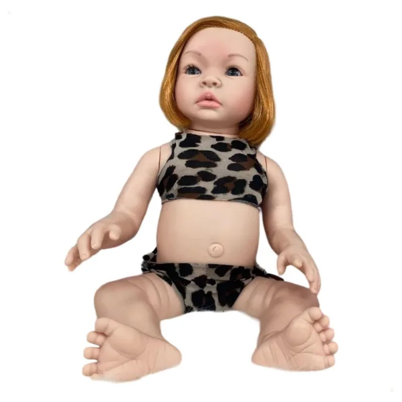 Bebê Reborn Ruiva Baby Kiss Cabelo Vermelho Corpo Silicone