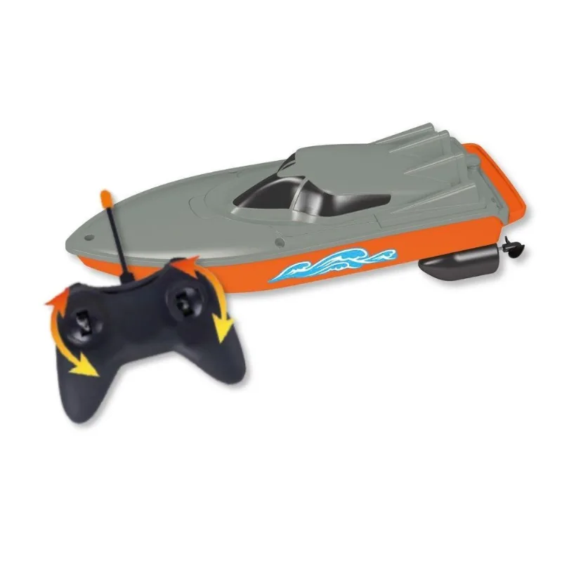 Lancha Speed Com Controle Remoto Brinquedo Infantil Laranja