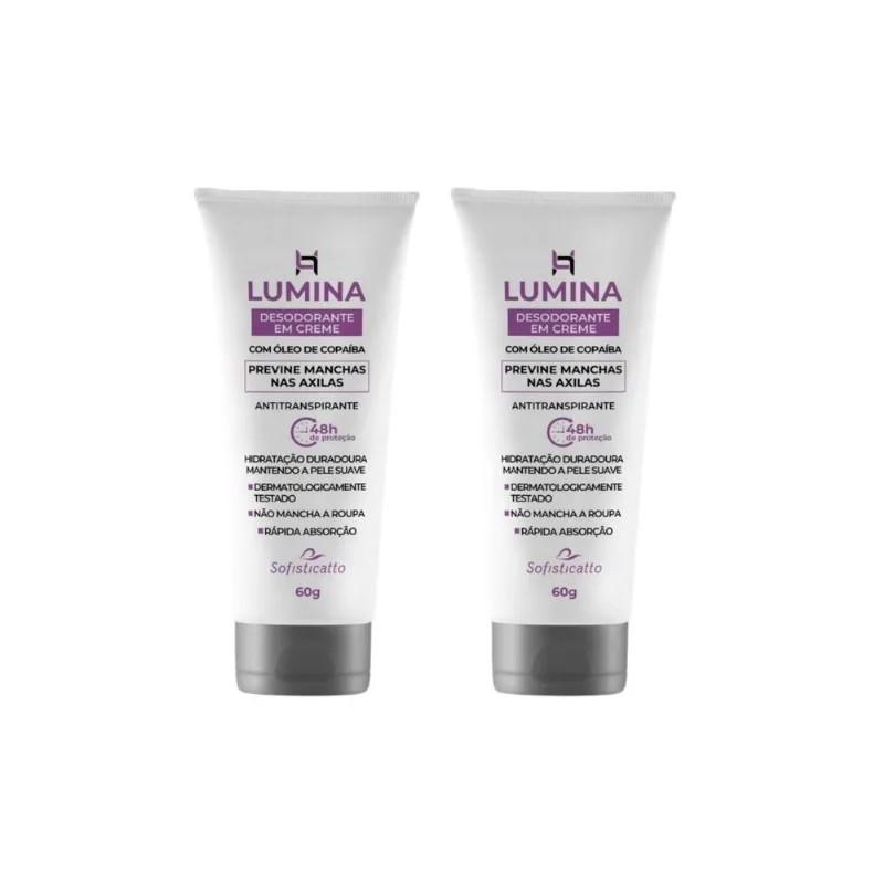 2x Desodorante Em Creme Antimanchas Roupa E Axilas Escuras