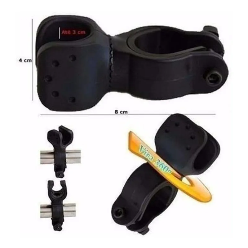 Suporte De Lanterna Tática Para Guidão Bicicleta Gira 360Â