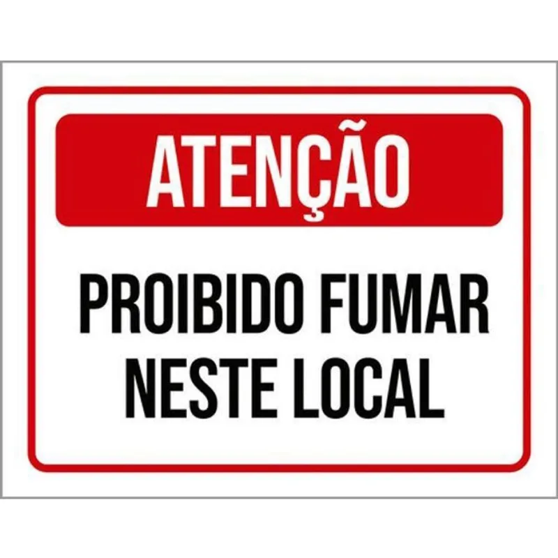 Kit 10 Placas Atenção Proibido Fumar Neste Local 36X46