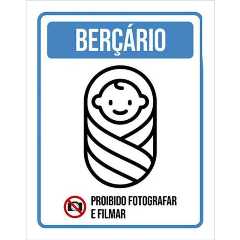 Kit 10 Placas Berçário Proibido Filmar Fotografar 36X46