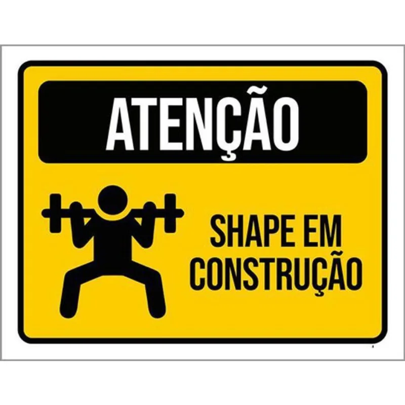 Kit 10 Placas Cuidado Shape Em Construção 36X46