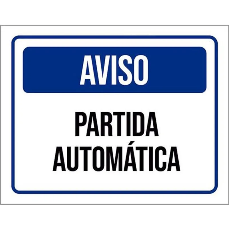Kit 10 Placas Aviso Partida Automática Azul 36X46