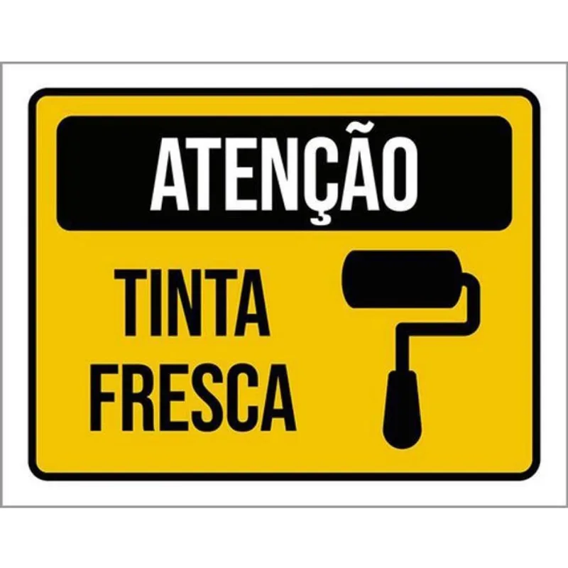 Kit 10 Placas Atenção Tinta Fresca 36X46