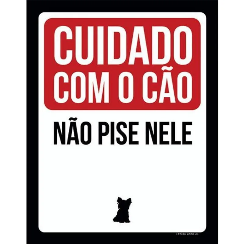 Kit 10 Placas Cuidado Com Cão Não Pise Nele Ml422 36X46