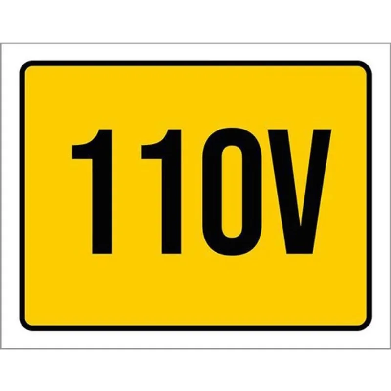Kit 10 Placas De Atenção 110 Volts 36X46