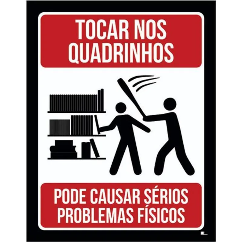 Kit 10 Placas Tocar Nos Quadrinhos 36x46