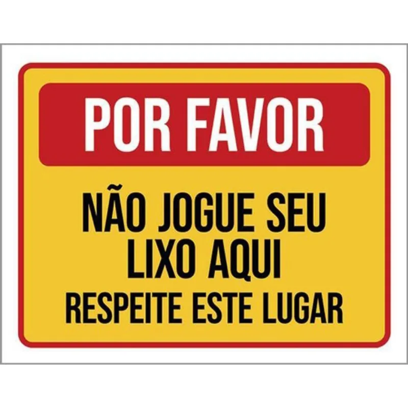 Kit 10 Placas De Por Favor Não Jogue Lixo 36X46