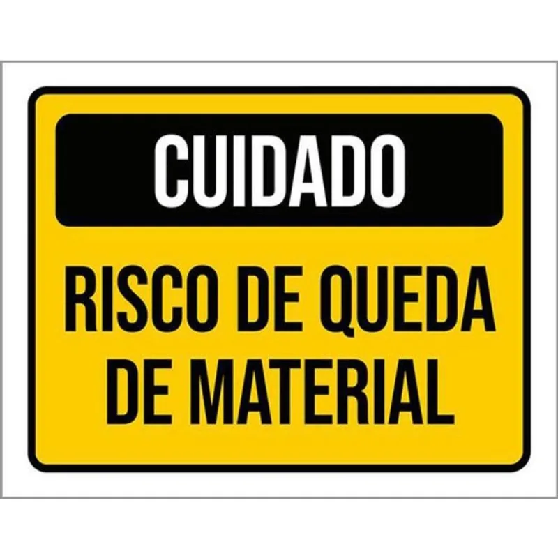 Kit 10 Placas De Cuidado Risco Queda Material 36X46