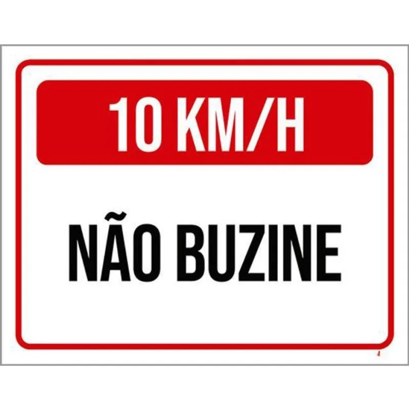 Kit 10 Placas 10Km Não Buzine 36X46