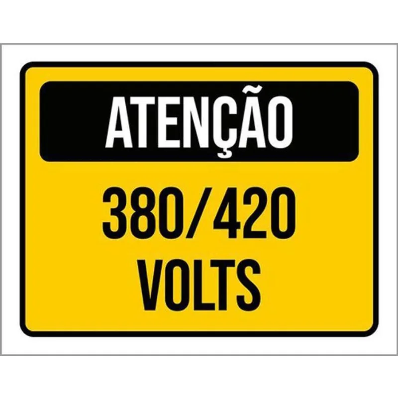 Kit 10 Placas De Atenção 380 420 Volts 36X46