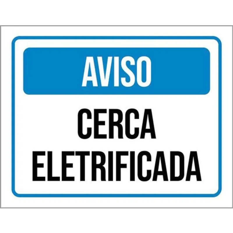 Kit 10 Placas De Aviso Cerca Eletrificada 36X46