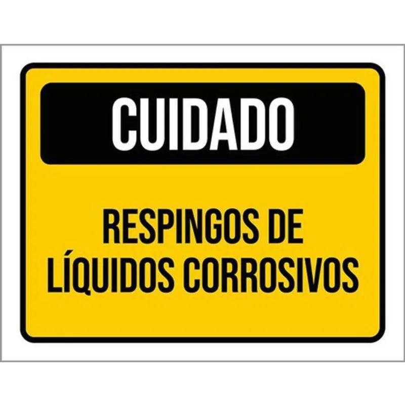 Kit 10 Placas Cuidado Respingo Líquido Corrosivo 36X46