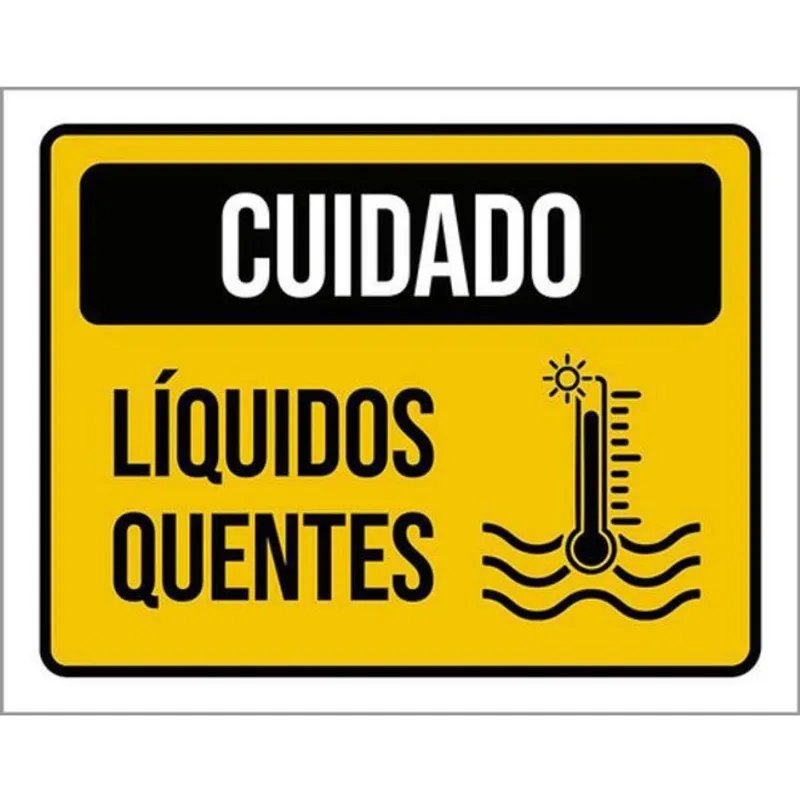 Kit 10 Placas Cuidado Líquidos Quentes 36X46