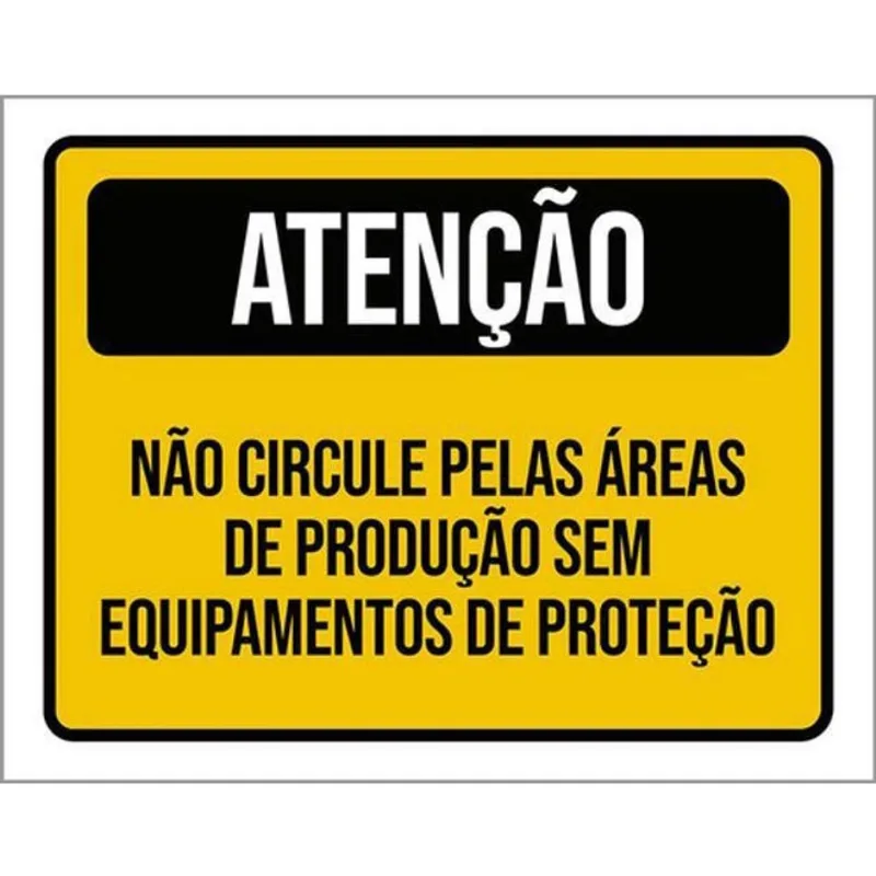 Kit 10 Placas Atenção Não Circule Áreas Produção 36X46