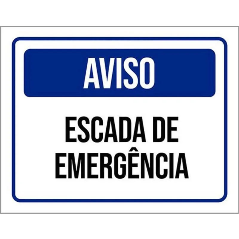Kit 10 Placas De Aviso Escada De Emergência 36X46