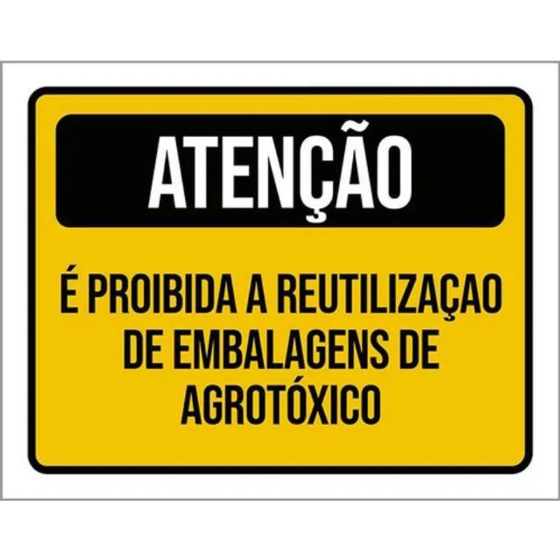 Kit 10 Placas Atenção Proibida Reutilização Embalagem 36X46