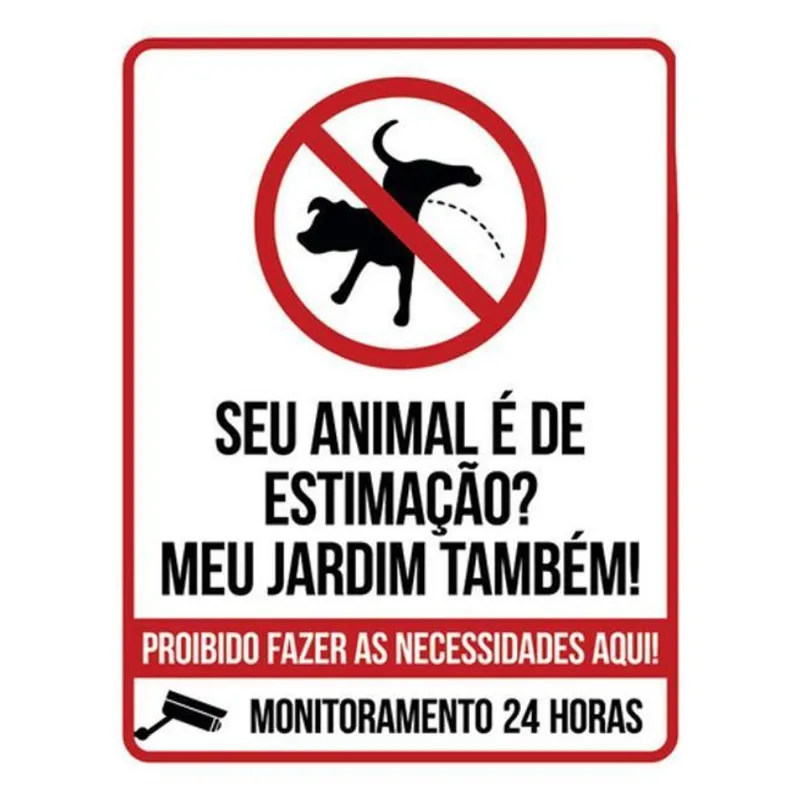 Kit 10 Placas Jardim Estimação Necessidades Aqui 36x46
