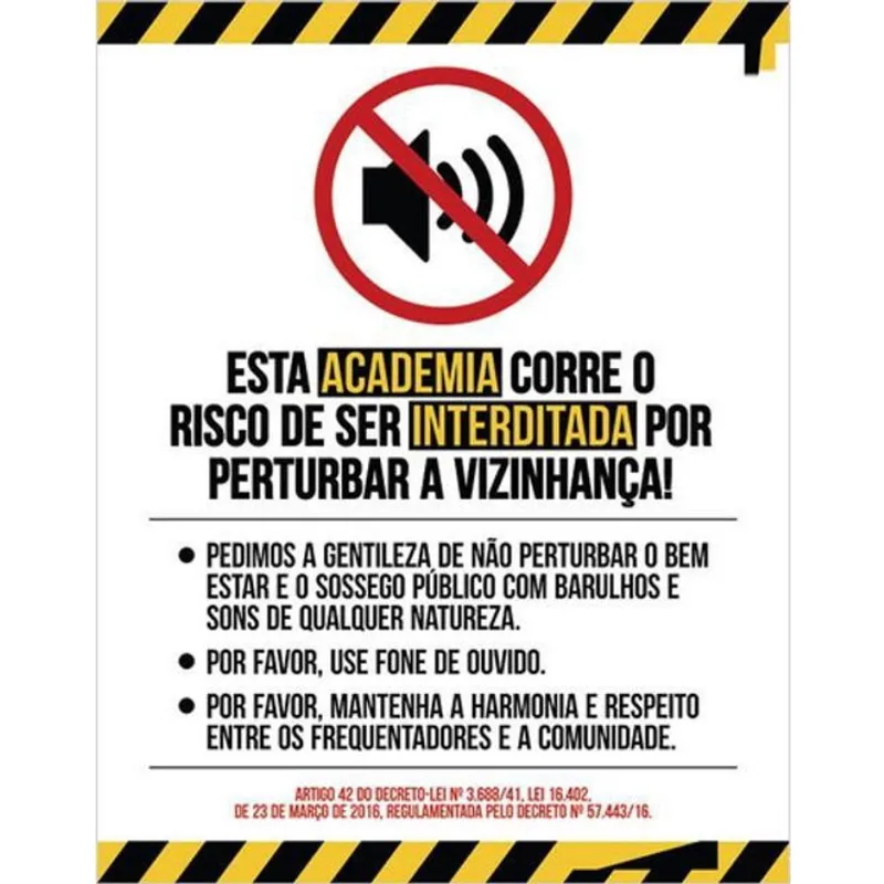 Kit 10 Placas De Academia Não Faça Barulho 36X46