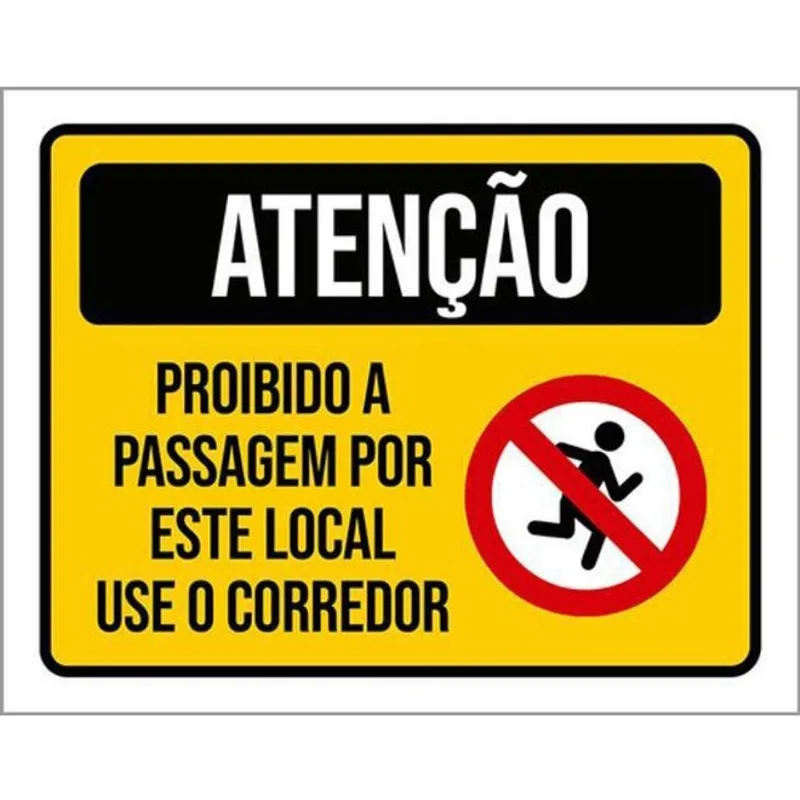 Kit 10 Placa Passag Este Local Use Corredor 36X46