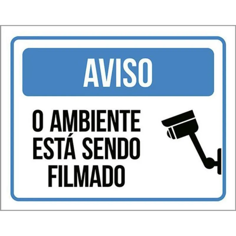 Kit 10 Placas Aviso Ambiente Está Sendo Filmado 36X46