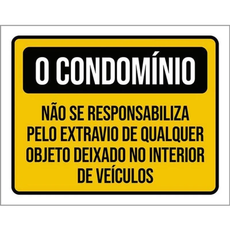 Kit 10 Placa Condomínio Responsabiliza Extravio Objeto 36X46