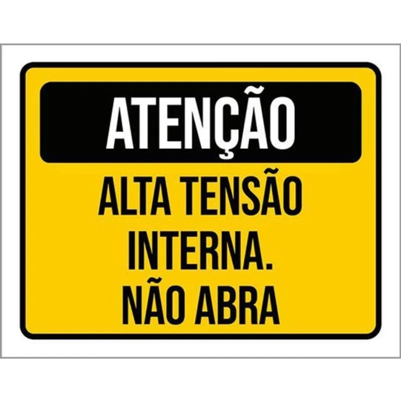 Kit 10 Placas De Atenção Alta Tensão Interna 36X46