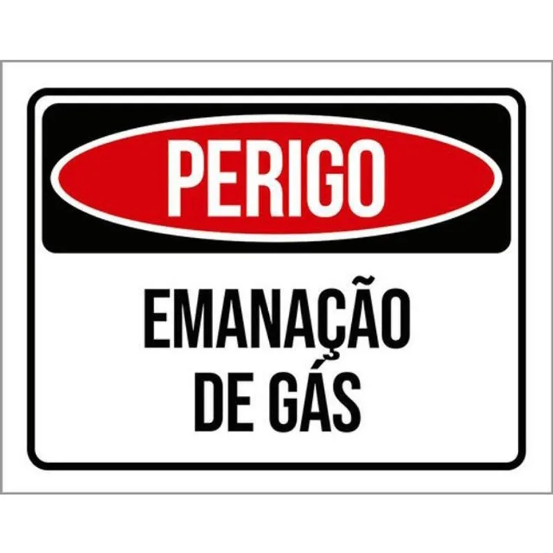 Kit 10 Placas De Perigo Emanação De Gás 36X46