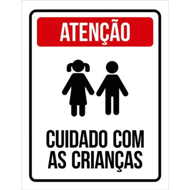 Kit 10 Placas Atenção Cuidado Crianças 36X46