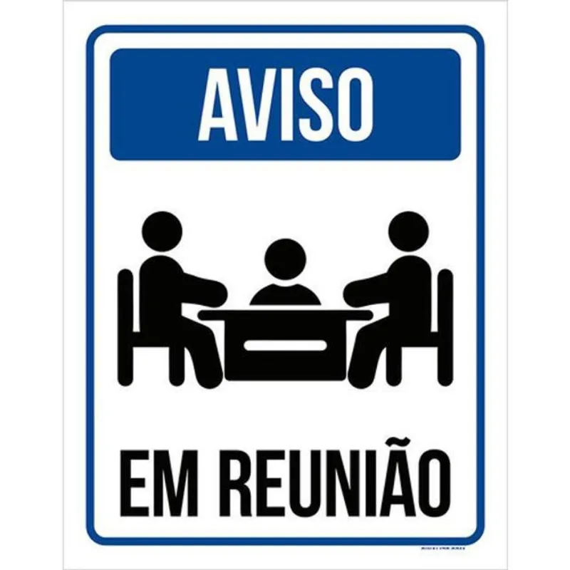 Kit 10 Placas De Aviso Sala Em Reunião 36X46
