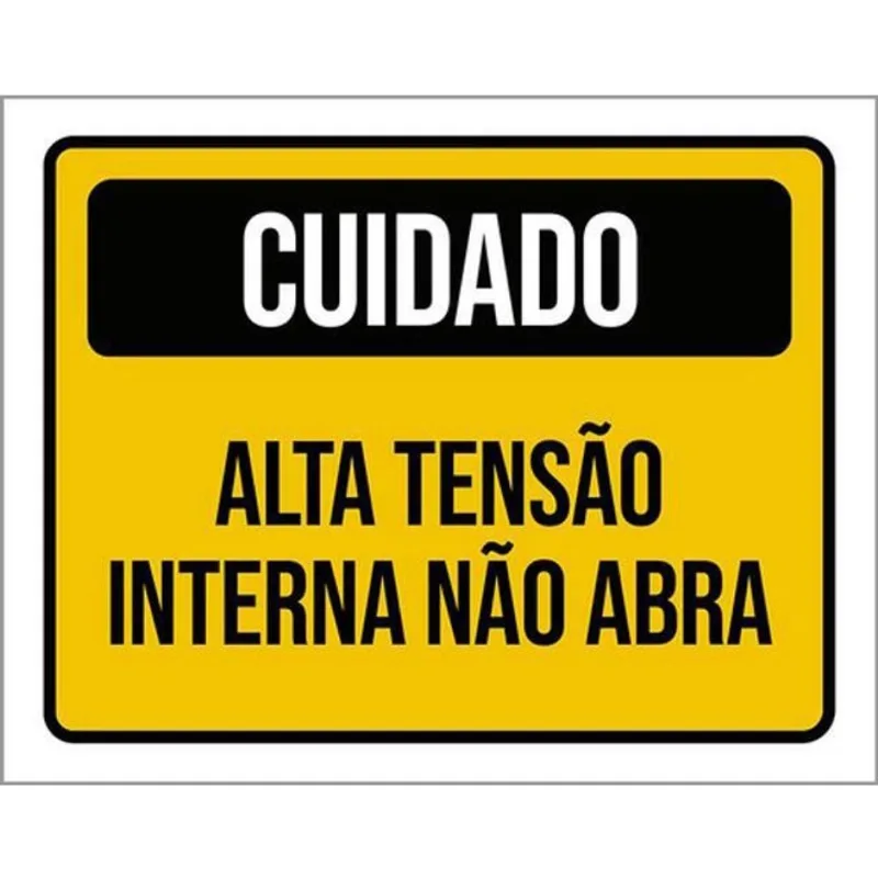Kit 10 Placas Cuidado Alta Tensão Interna 36X46