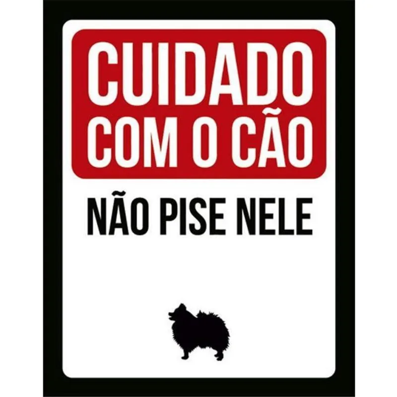Kit 10 Placas Cuidado Cão Não Pise Nele Lulu 36X46