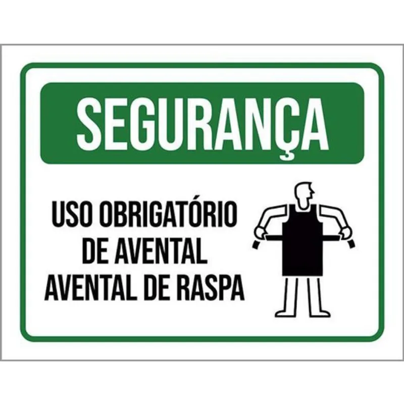 Kit 10 Placa Segurança Uso Obrigatório Avental Raspa 36X46