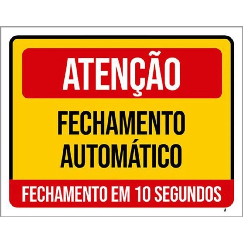 Kit 10 Placa Fechamento 10 Segundos Automático 36X46