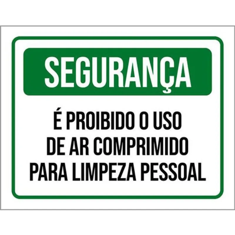 Kit 10 Placa Seguranç Ar Comprimido Higiene Pessoal 36X46
