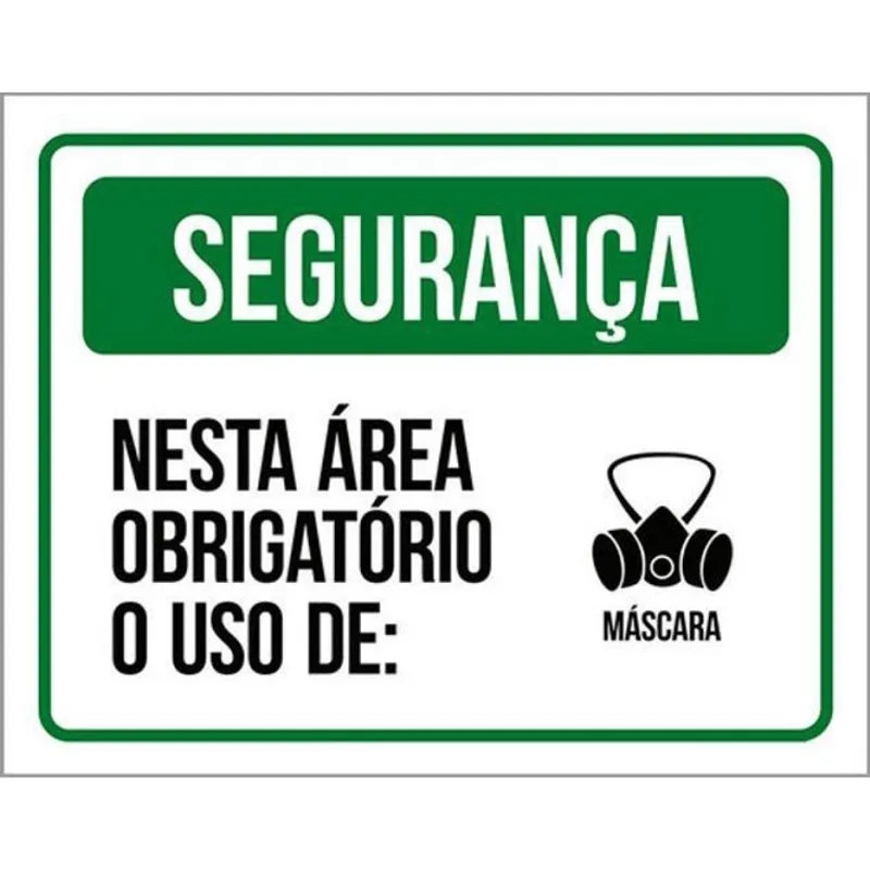Kit 10 Placa Segurança Área Obrigatório Uso Máscara 36X46