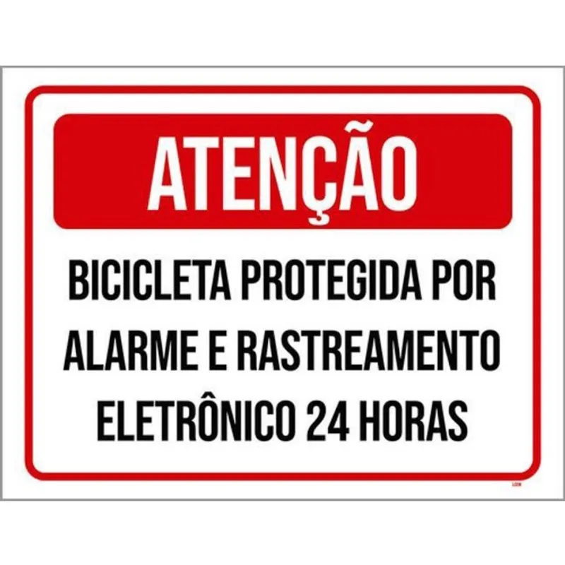 Kit 10 Placa Bicileta Protegida Alarme Rastreamento 36X46
