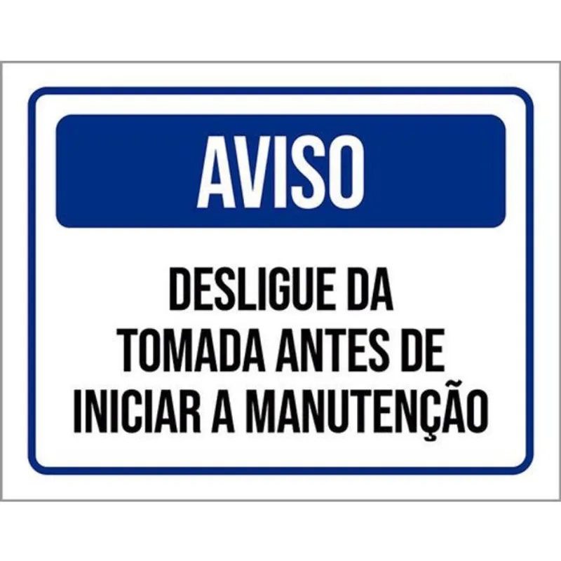 Kit 10 Placa Desligue Da Tomada Antes Manutenção 36X46