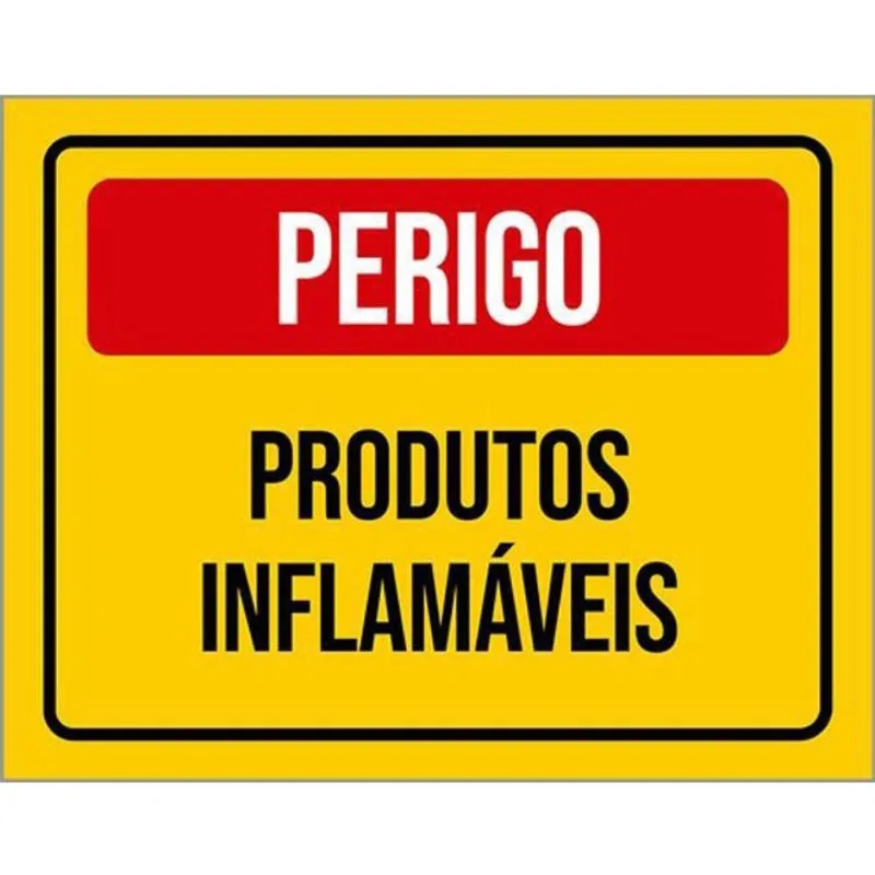 Kit 10 Placas De Perigo Produtos Inflamáveis 36X46