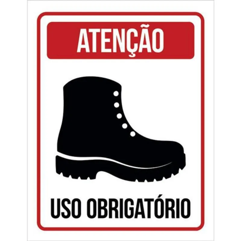 Kit 10 Placas De Atenção Uso Obrigatório Botas 36X46