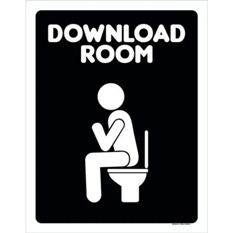 Kit 10 Placas Banheiro Download Room 36X46