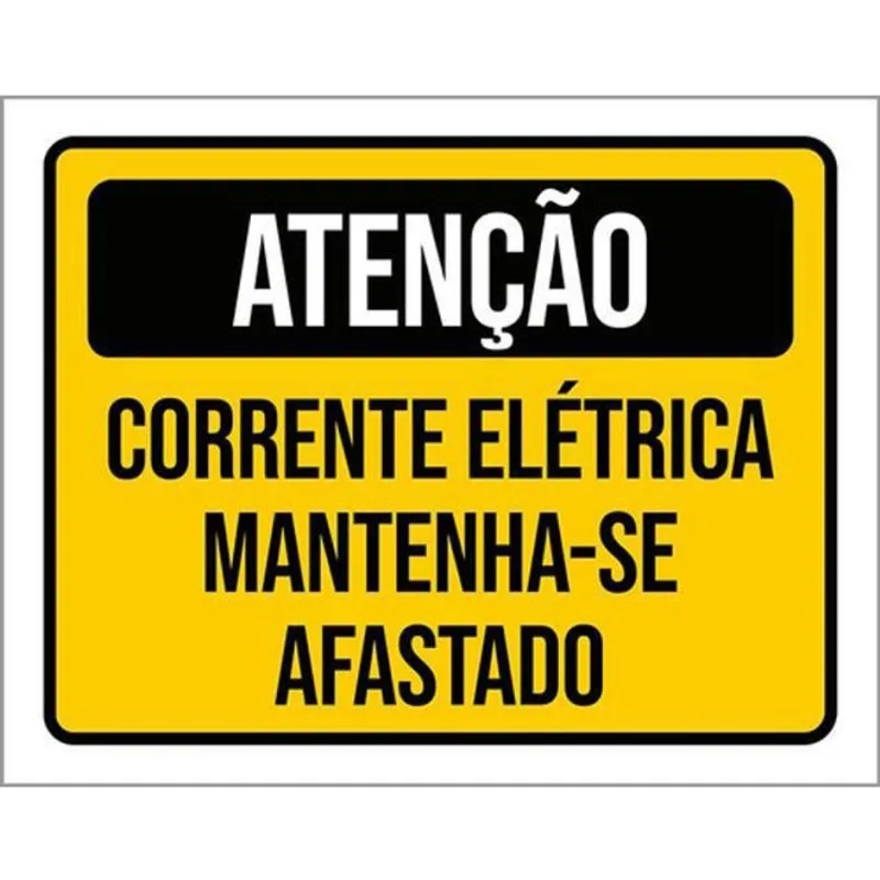 Kit 10 Placas De Atenção Corrente Elétrica 36X46
