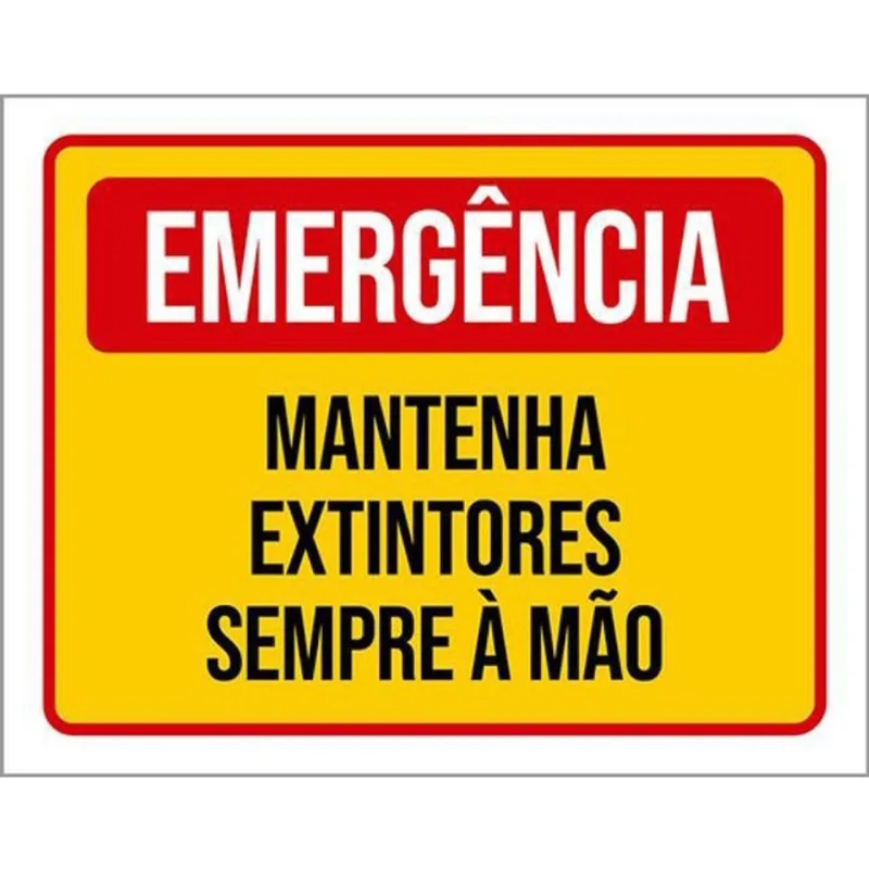 Kit 10 Placas De Emergência Mantenha Extintores 36X46