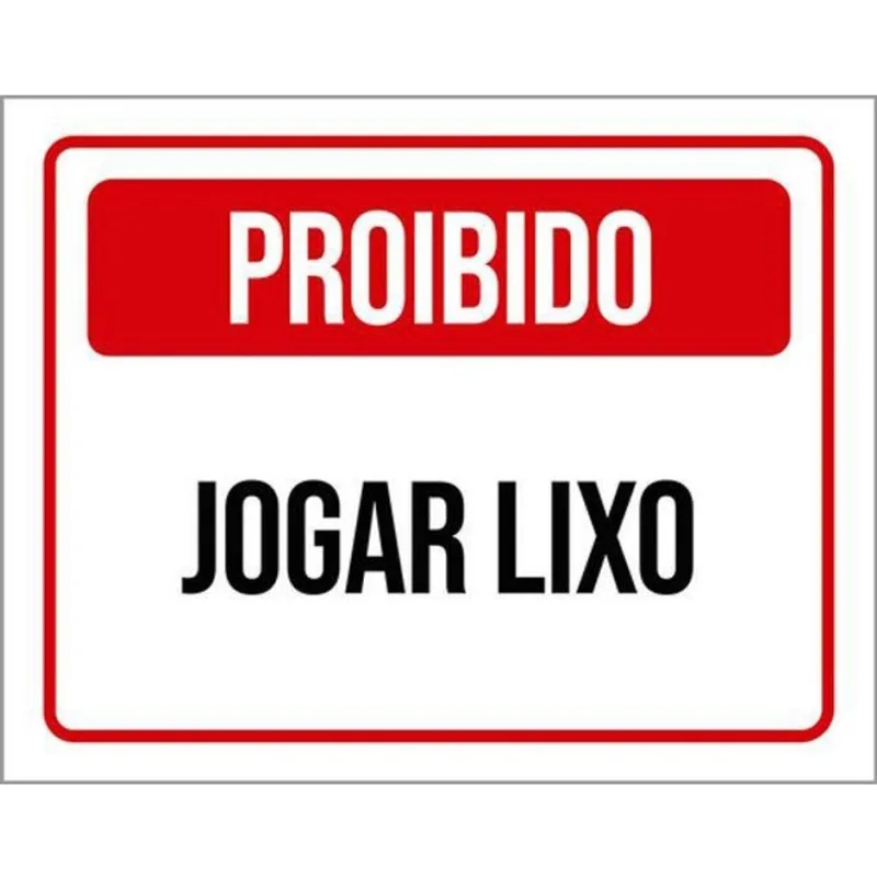 Kit 10 Placas De Proibido Jogar Lixo 36X46