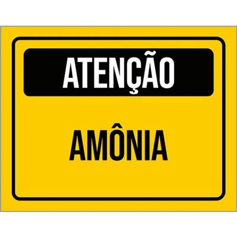 Kit 10 Placas De Atenção Cuidado Amônia 36X46