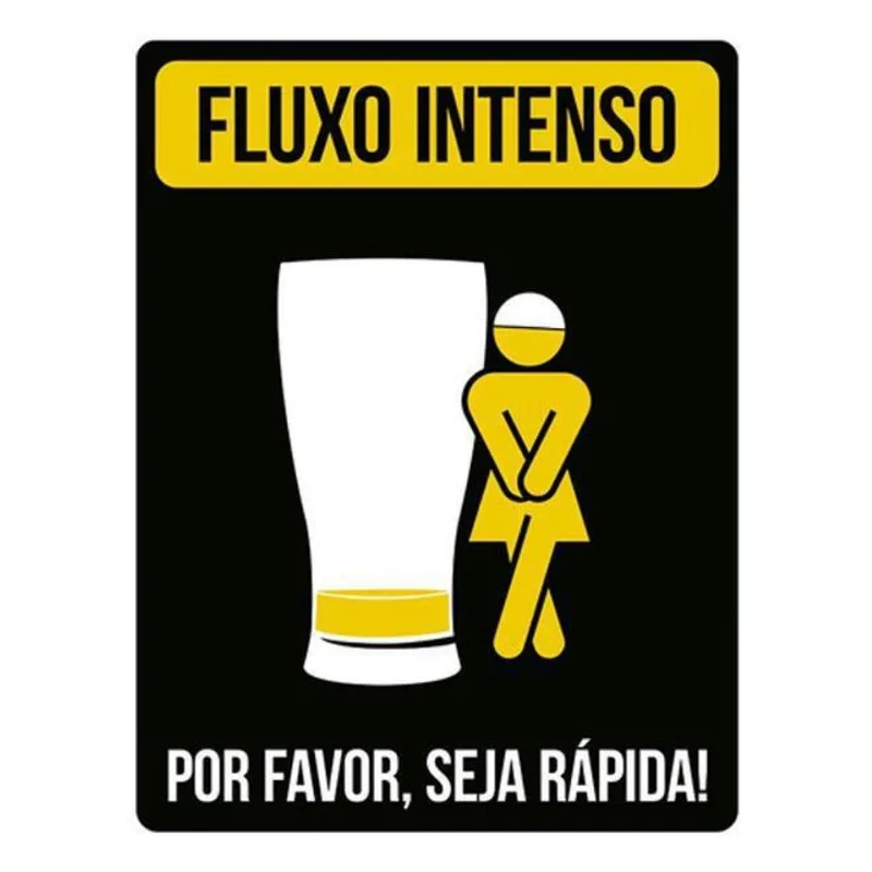 Kit 10 Placas Banheiro Fluxo Intenso Feminino 36X46