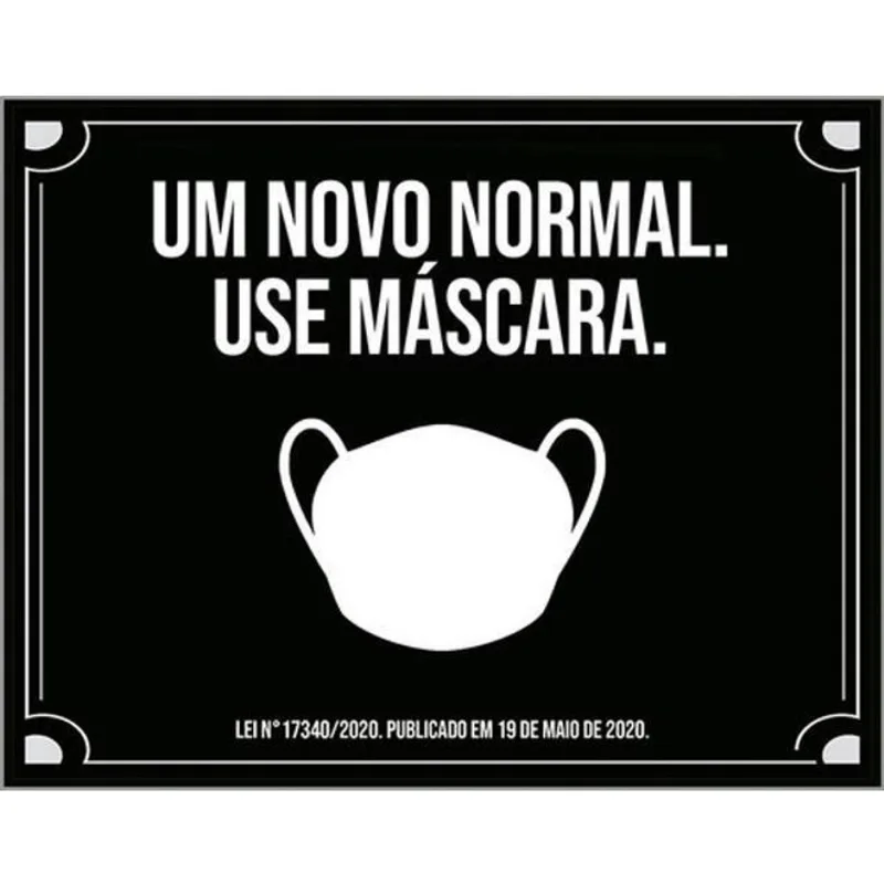 Kit 10 Placas De -Um Novo Normal Use Máscara 36X46
