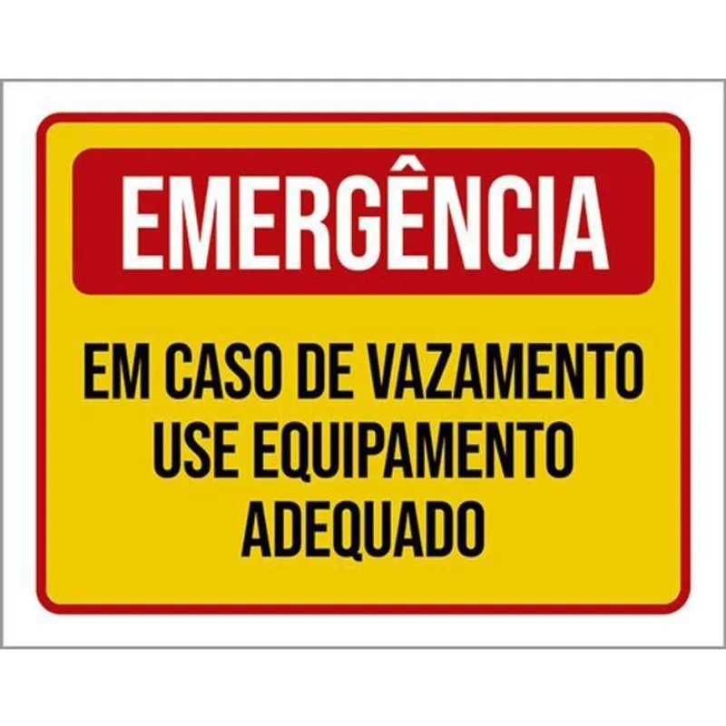 Kit 10 Placa Emergência Caso Vazamento Use Equipamento 36X46