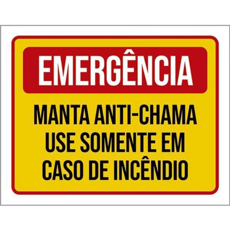 Kit 10 Placa Emergência Manta Anti-Chama Caso Incêndio 36X46